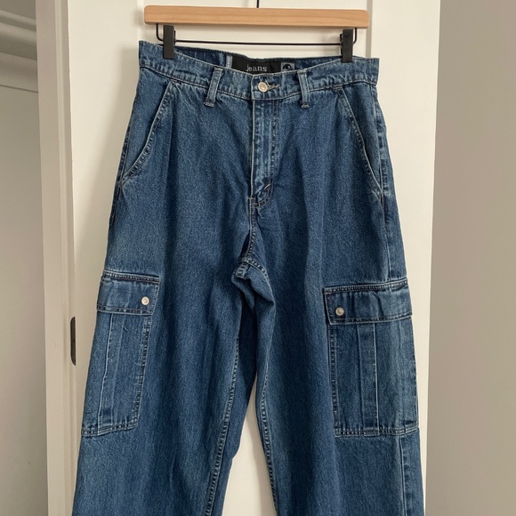 Vintage Y2K Levi's Silvertab Cargo Baggy Jeans Medium Wash 31x34 VTG Loose - Picture 2 of 9